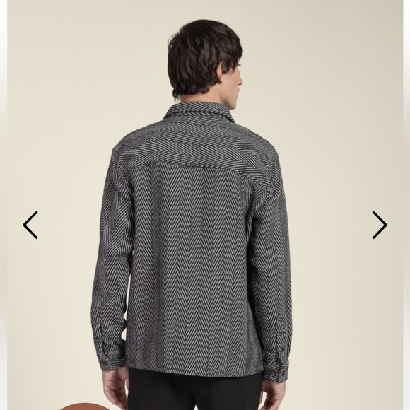 LARSSON & CO Black Herringbone Overshirt Men’s  Size Large Regular WORN ONCE - Picture 7 of 16